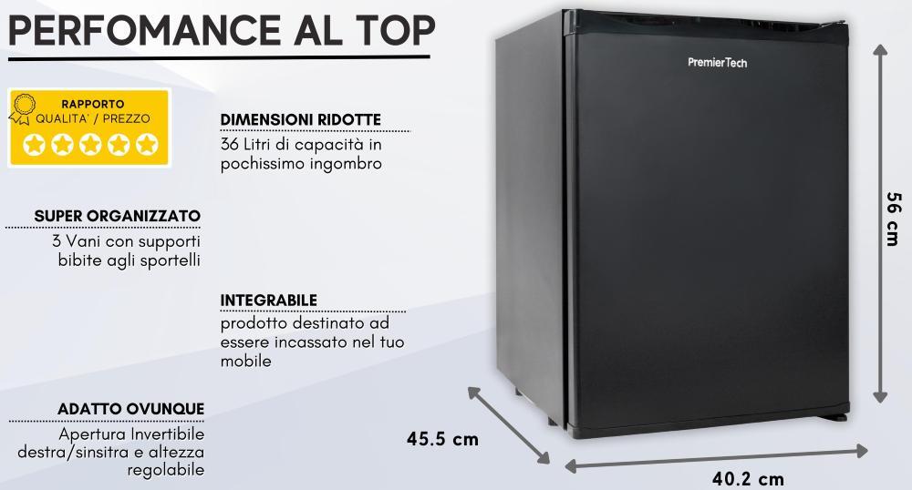 Mini Frigo Da Incasso PremierTech 36L - Bivalente 12V/220V, Chiusura A Chiave, Silenzioso - Foto 12