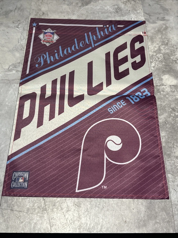 PHILADELPHIA PHILLIES COOPERSTOWN COLLECTION 12"X18" 2-SIDED GARDEN FLAG 👀 - Image 2 of 2