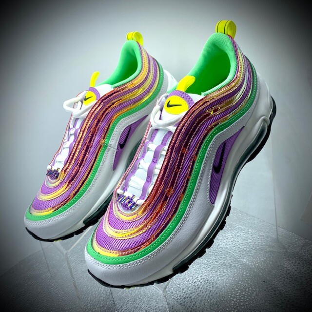 Nike Air Max 97 Women's Size 10.5 White Fuchsia Lemon CW5591-100 Brand New In Box