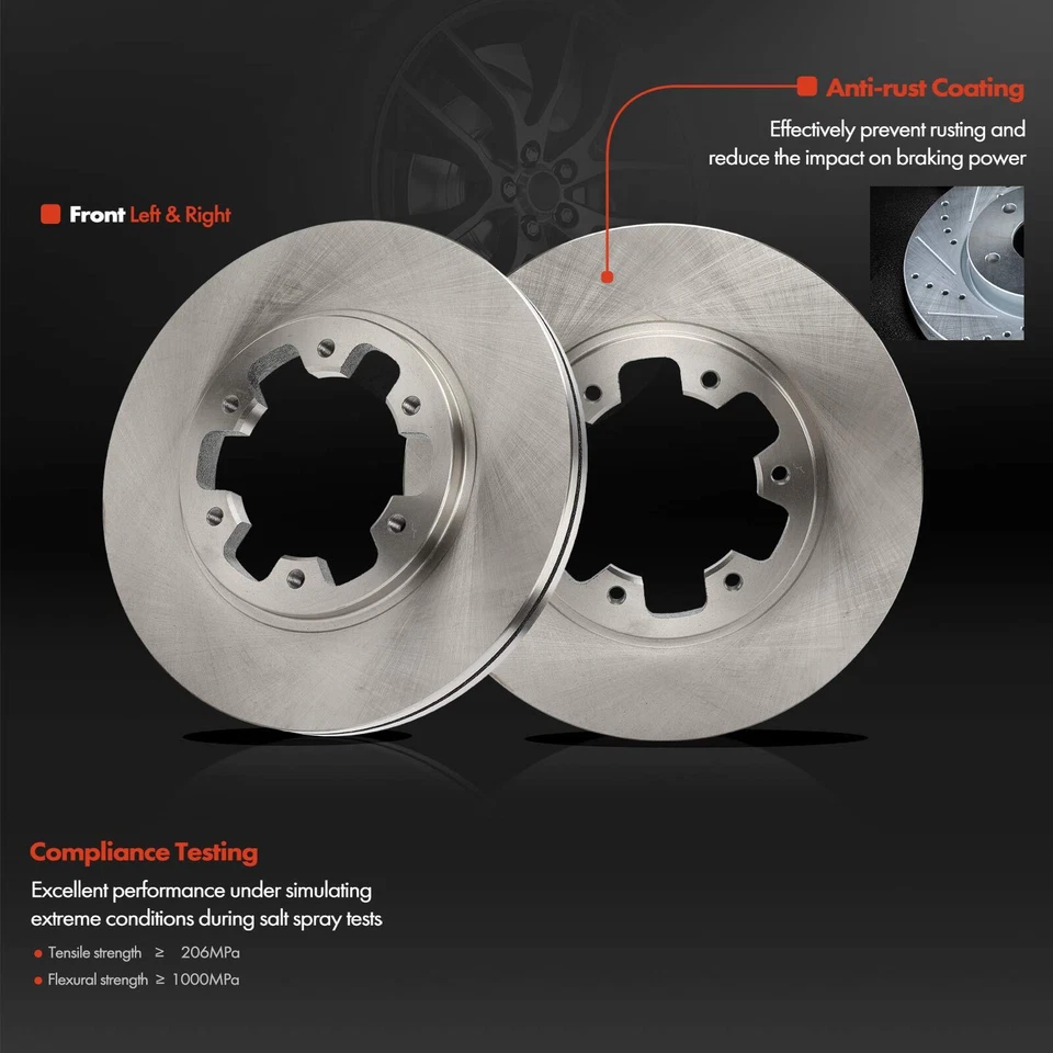 Rotores de freno de disco delanteros + pastillas de freno de cerámica para camioneta Nissan D21 Pathfinder Foto 4 de 4