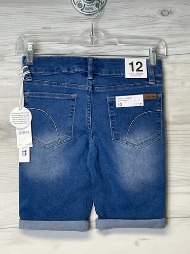 Joes Jeans Girls Shorts Size 12 Blue Denim Cuffed Bermuda Stretch - Picture 10 of 11