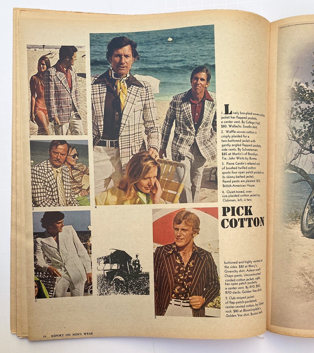 Vintage 1973 Report On Men's Wear Fashion April 29 New York Times