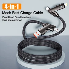 4 in1 USB C Cable 100W Fast Charging Cable Multi Charger Cord for iPhone Samsung