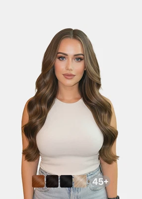 100% Luxury Natural WEFT Hair Extension Double Thick Athena Remy snap hair UK