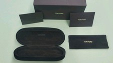 TOM FORD MEDIUM BROWN SUEDE HARD SUNGLASS CASE w PAPER  CLEANING CLOTH W BOX