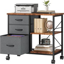 3 Drawer Mobile File Cabinet, Rolling Printer Stand with Storage