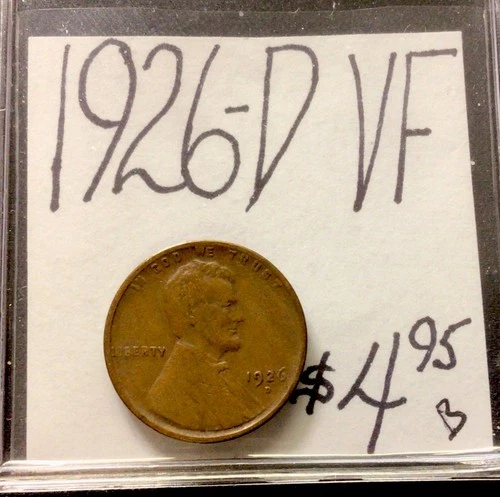 1926-D  Lincoln Wheat Cent Penny (VF) Very Fine Condition! ENN Coins
