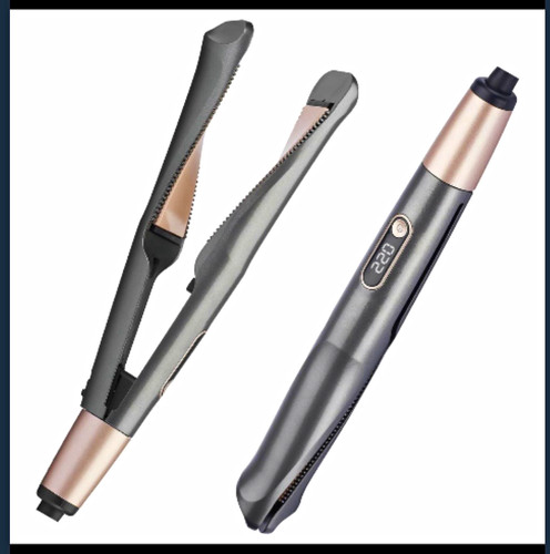 2-in-1 Hair Straightener & Curler Digital Display Electric Grey/Rose Gold