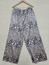 Pantaloni Bebe leopardati stampa animalier gamba larga XL poliestere nero...