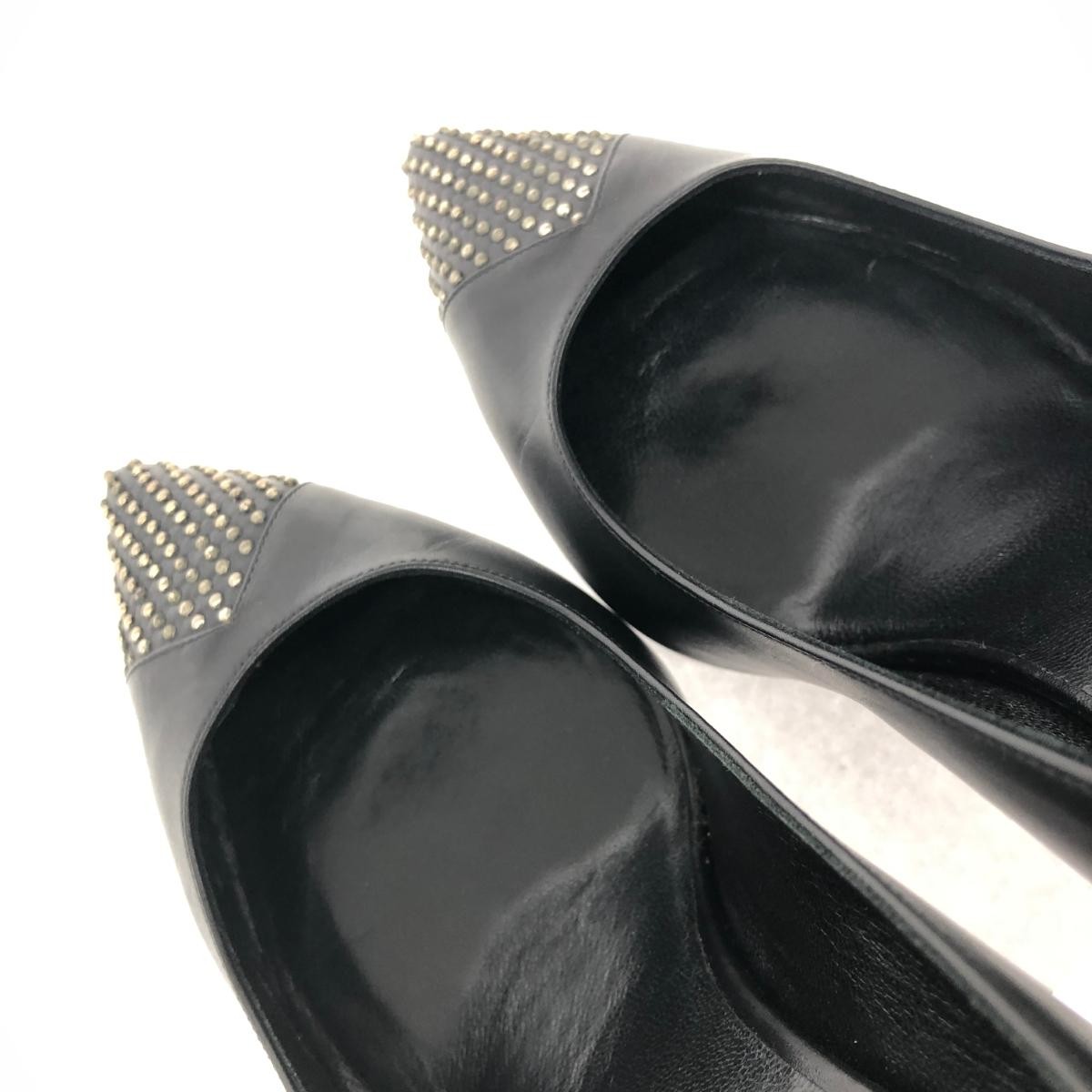 Saint Laurent Paris Shoes Pumps Heel EU 36.5 US 6.5 Leather Black Authentic thumbnail 8