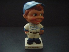 Vintage 1961 White Base Paper Mache Nodder Bobbinhead Los Angeles Dodgers