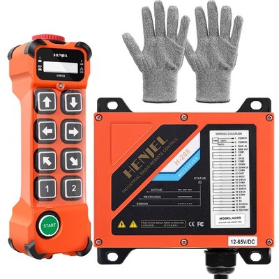 Dual 2 Speed 8 Channel Button Industrial Wireless Crane Radio Remote Control ...