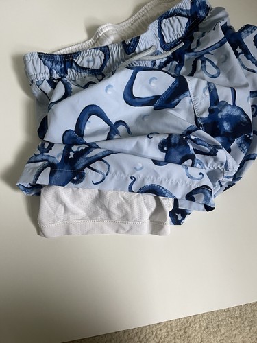 Abercrombie Kids Swim Trunks Boys 13/14 Blue Octopus Print Mesh Lined Shorts - Picture 5 of 5