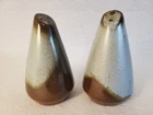 Frankoma pottery woodland moss westwind brown salt & pepper set / stoppers