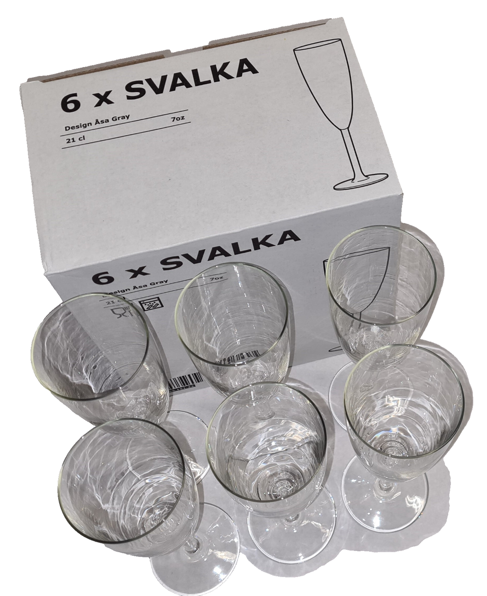 IKEA 6er Set SVALKA Sekt Champagner Flöte Glas Kelch Gläserset 21cl