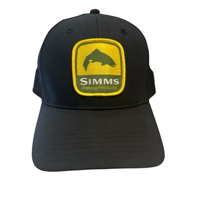 NWOT Simms Fishing Products Black Strapback Adjustable  Cap