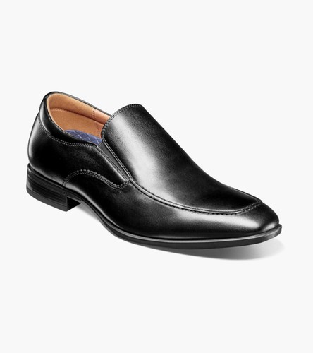Florsheim Men's Zaffiro 15207-001 Moc Toe Black Leather Venetian Loafer - Stock