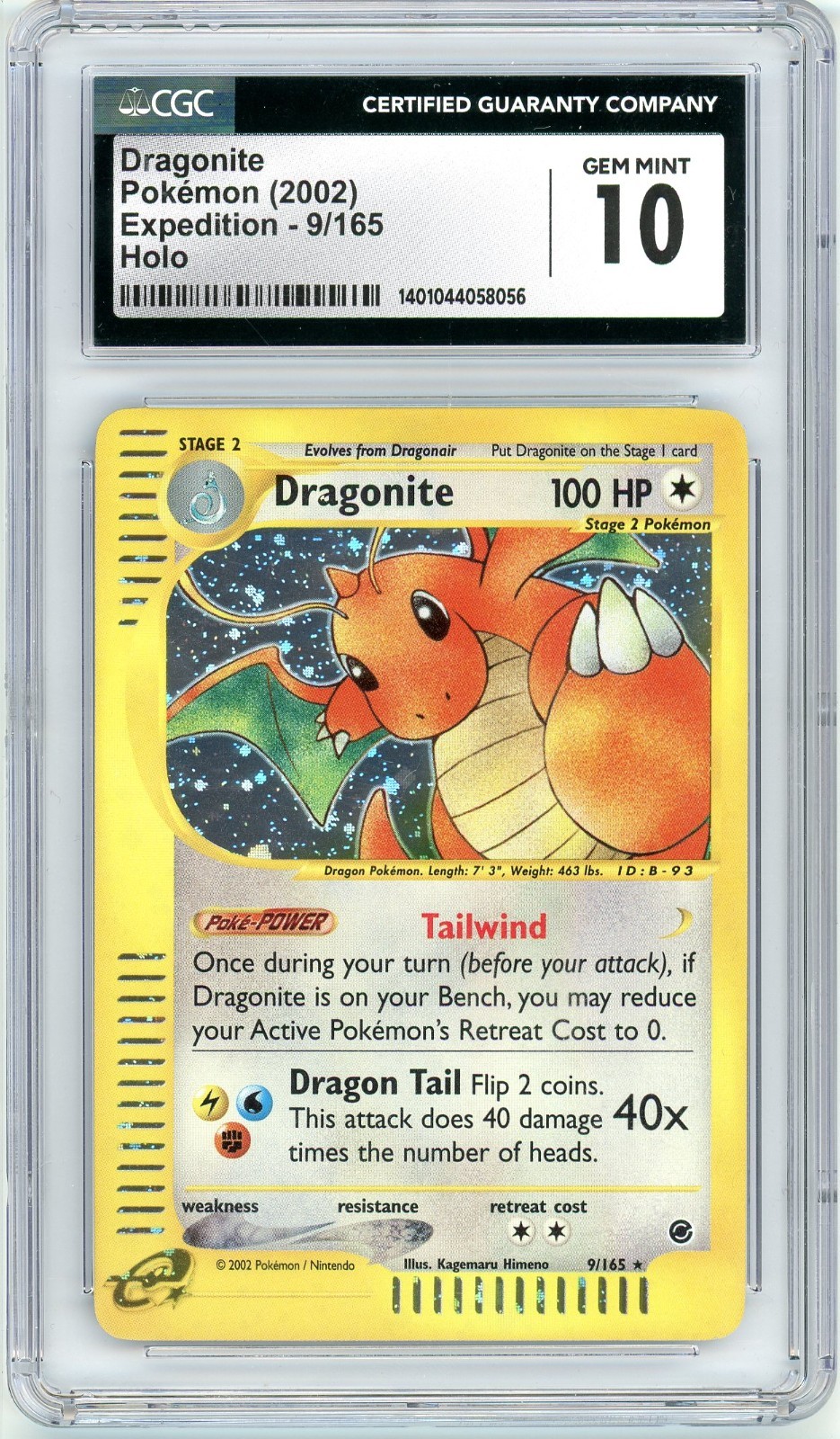 Pokemon Dragonite #9 Expedition CGC 10 Gem Mint