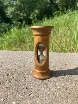 Hourglass 3 Minute Sand Kitchen Egg Timer Wood Case Cottagecore GrannyChic Decor
