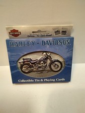 NOS Bicycle Playing Cards Harley- Davidson Collectible Tin & 2 Deck Playing...