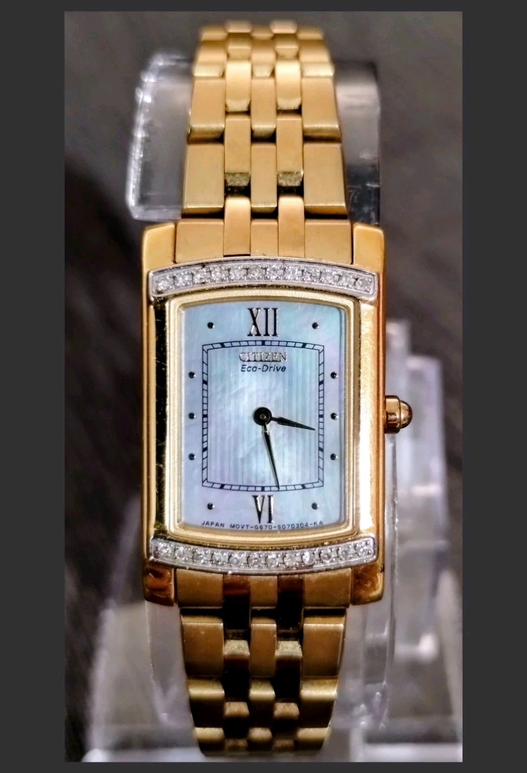 Stiletto Diamonds Pearl Eco-Drive Vintage Watch Solar of ~Mother &amp; Power Citizen - vintagewatches.pk