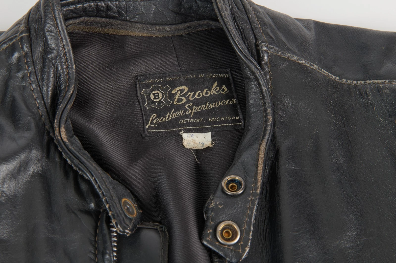 Brooks Vintage 1960s Men's Gold Label Blk Cafe Racer Moto Jacket Sz 42 MODDED!!! image 16