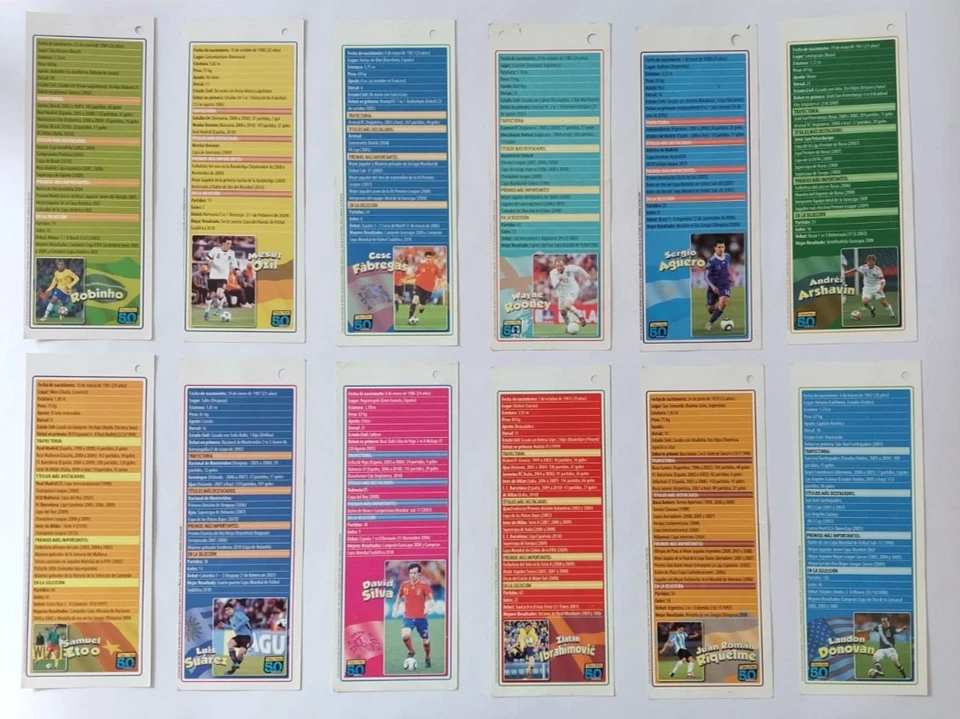 Juego de 24 cartas Ole Argentina XL 2010 leyendas del fútbol Ronaldo Modric Agüero y más Foto 2 de 4