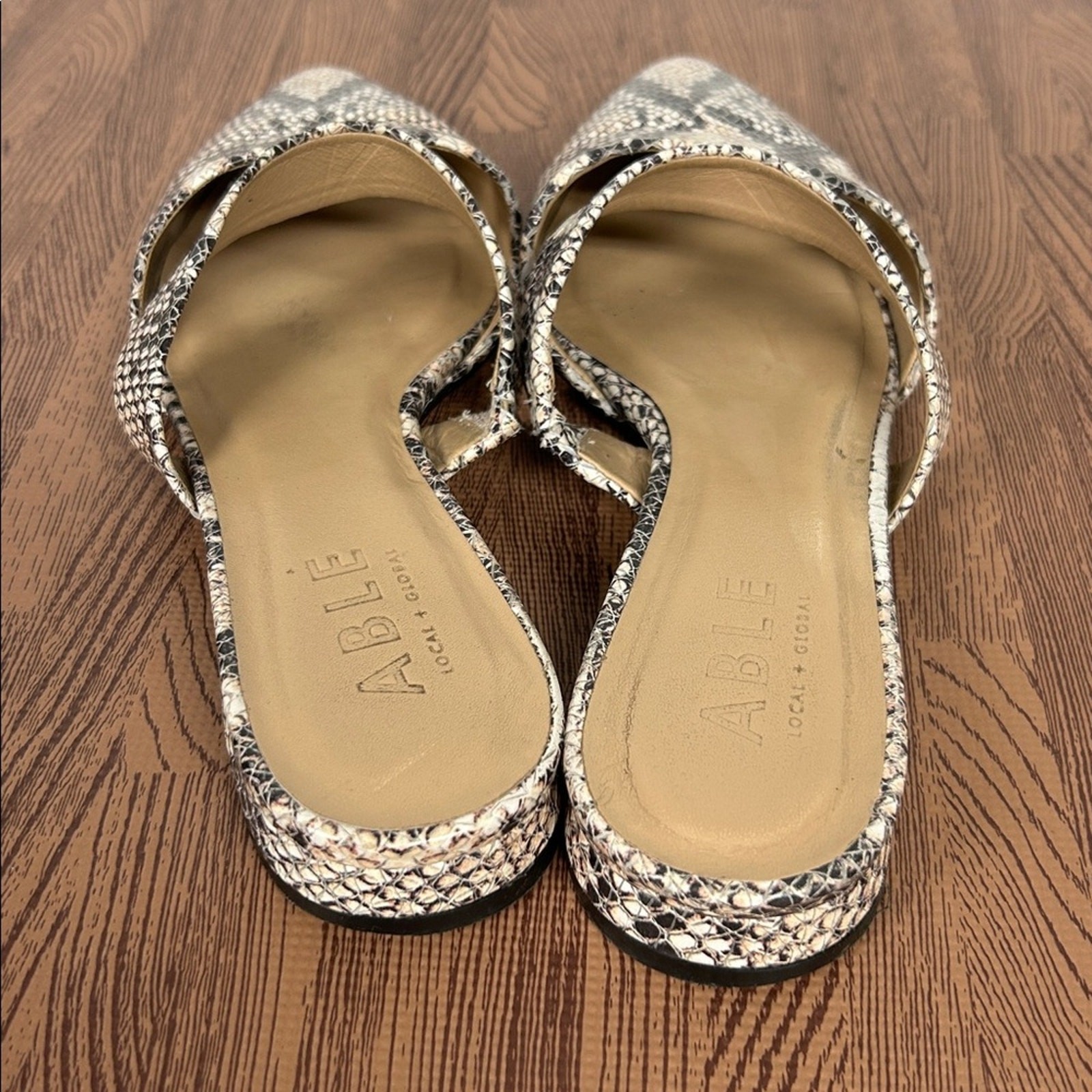 ABLE Joselyne Snake Python Leather Double Strap A… - image 4