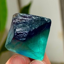 31G Natural green fluorite octahedron quartz crystal healing