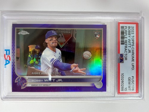 2022 Topps Chrome Update Bobby Witt Jr. Purple Refractor RC PSA 10