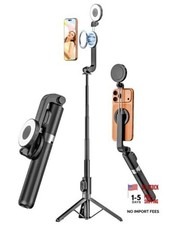Magnetic Selfie Stick Tripod with Light  Remote, Phone Tripod with Magnetic