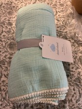 Cloud Island Baby Muslin Mint Green Blanket Scalp Trim 48  