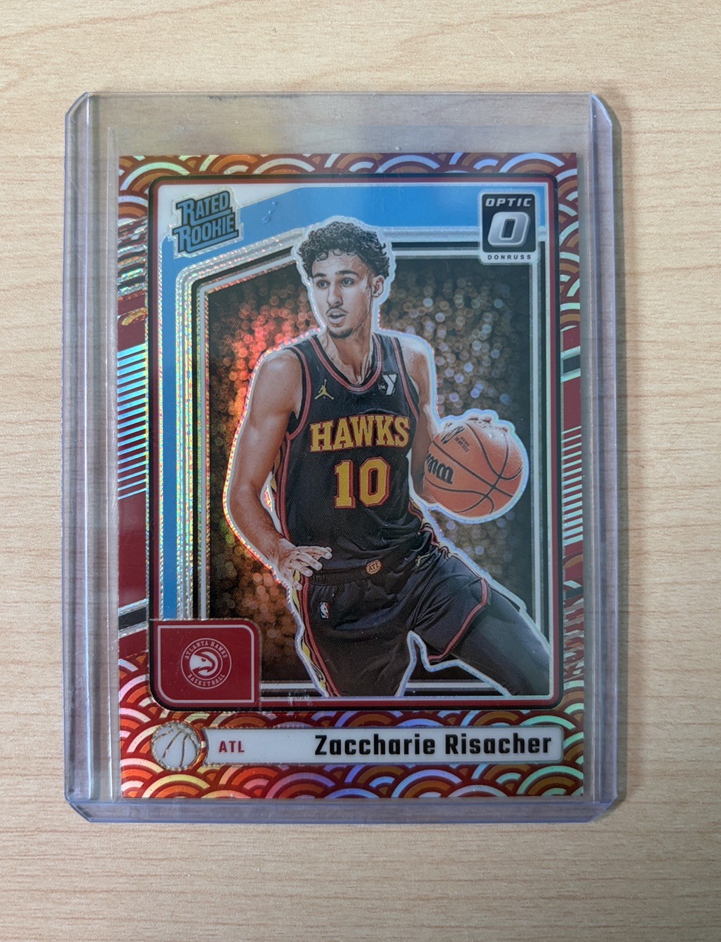 2024-25 Donruss Optic Zaccharie Risacher Rated Rookie Photon SSP #268 Hawks