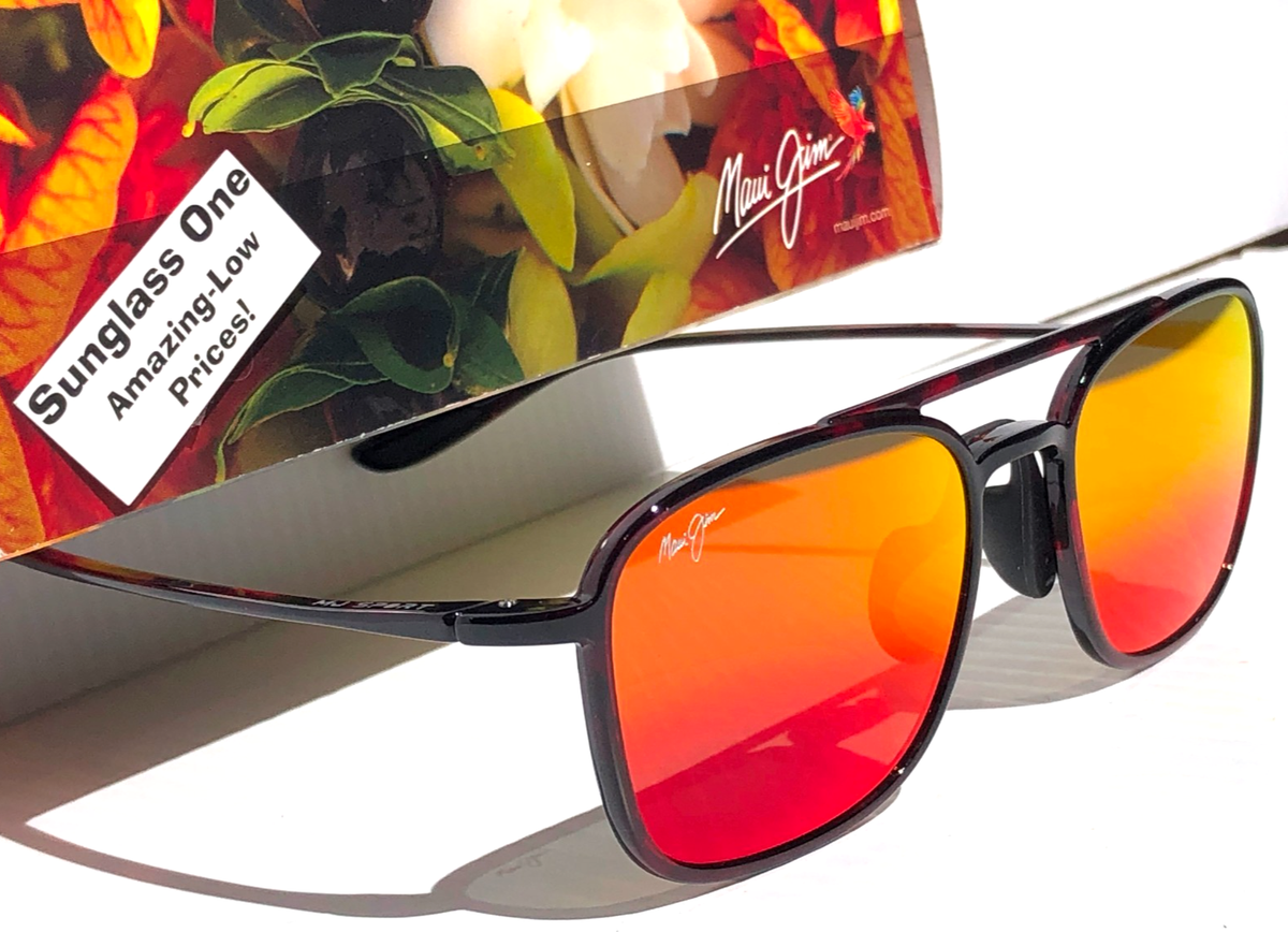 Maui Jim KEOKEA Red Black Tortoise POLARIZED Hawaii Lava Lens