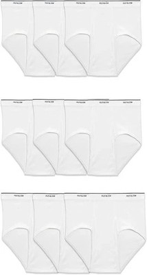 Fruit of the Loom Men's White Briefs Underwear, 9 Pack, Size L to 3XL