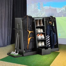 55.5''x16''x37'' LxWxH Wooden Golf Bag Organizer and Storage Rack, High Quality