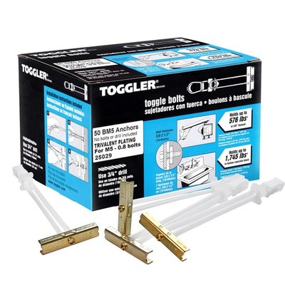 TOGGLER SNAPTOGGLE BM5 Toggle Anchor, Zync Alloy, Made in US, 3/8'' to 21/2  G...