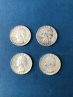 4 us silver quarters: 2 x 1964; 2 x 1964-D; free delivery