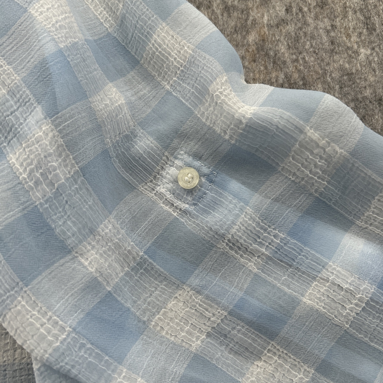 Calvin Klein Women's Sz L Sheer Pink Blue Checker Long Sleeve Blouse Lot of 2 thumbnail 13