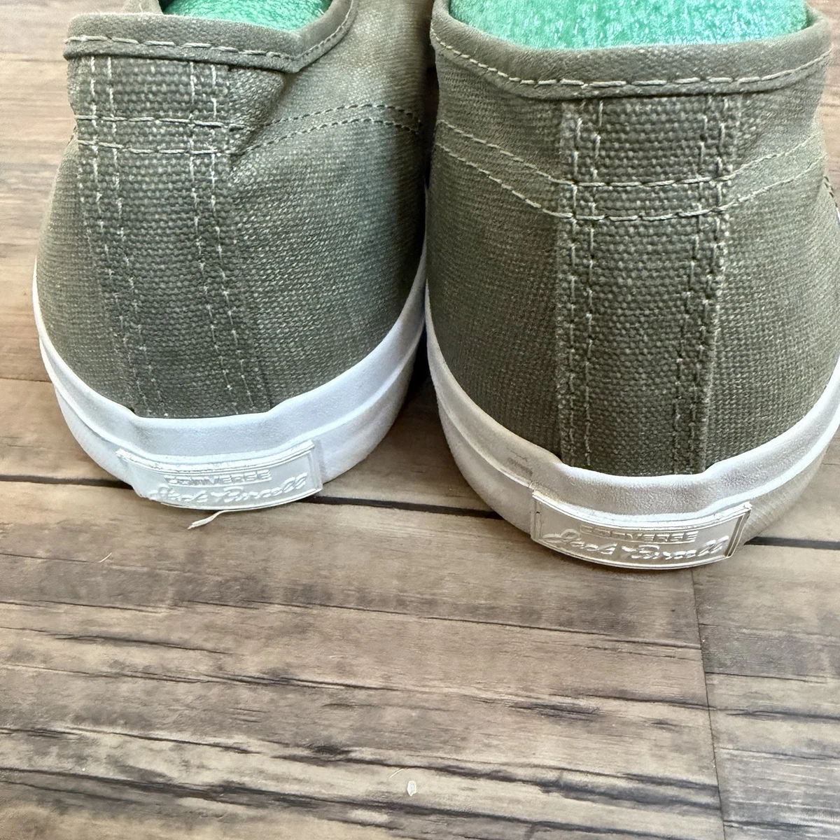 Converse Jack Purcell niedrig grün weiß Schuhe Herbst Freizeit Herren Größe 11,5 klassisch