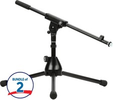 K M 25910 Extra Low Microphone Stand - Black 2-pack 