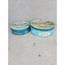 Lot Of 2 La Creole Sliced Fruit Cake Tin New Orleans Jackson Square Collectible