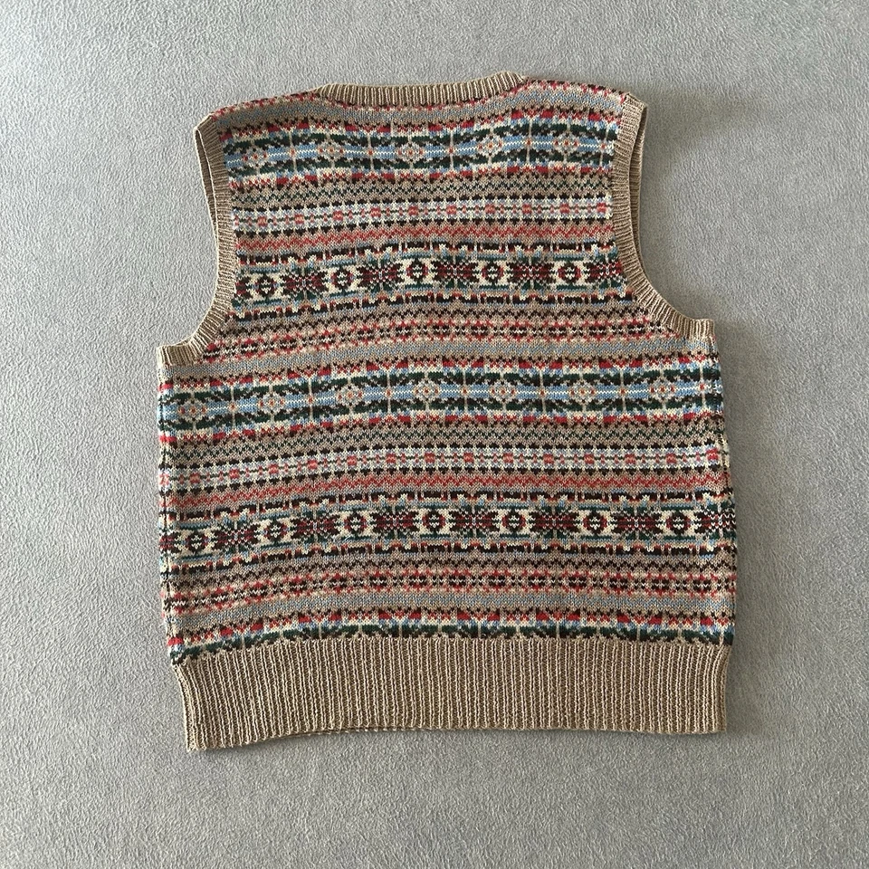 Polo Ralph Lauren Suéter Chaleco Para Hombres Grande Fair Isle De Colección Mezcla de Cachemira Tejido Foto 3 de 4