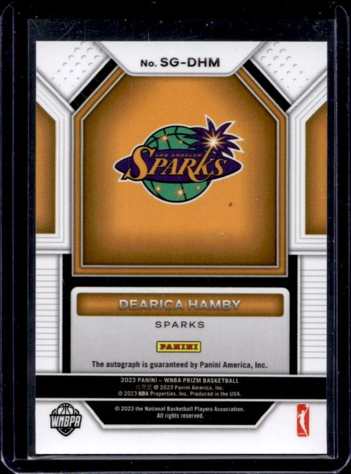 2023-24 Prizm WNBA Dearica Hamby Signatures Auto #SG-DHM Sparks - Image 2 of 2