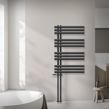 Radiateur salle de bain sèche-serviette anthracite raccordement au sol 60x100 cm