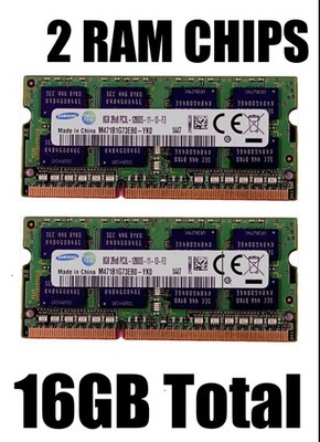 2X SAMSUNG 8GB 2RX8 PC3L-12800s-11-13-F3 M471B1G73EBO-YKO (TOTAL 16GB 2X CHIPS)