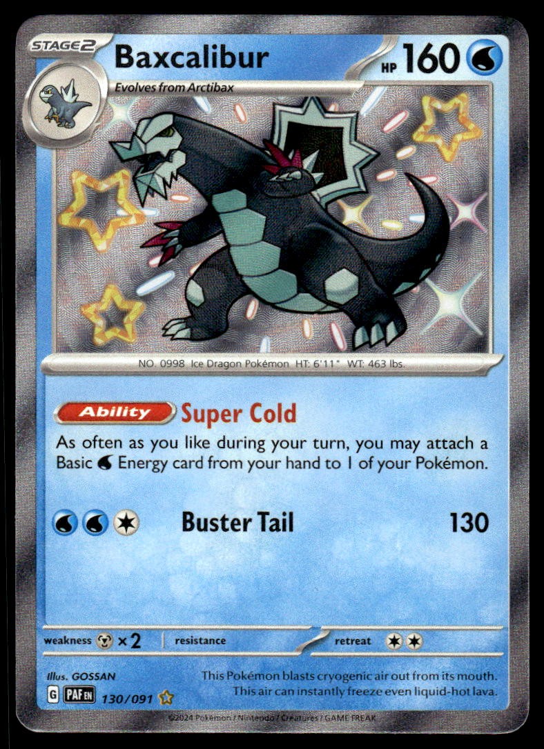Pokemon TCG Paldean Fates #130/091 Baxcalibur NM