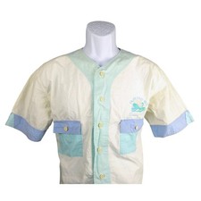Vintage Gum Gum Japan Baseball Style Button Up Shirt Pastel Colorblock Mens M