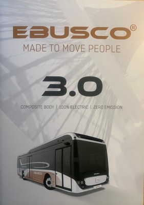 EBUSCO 3.0 Bus Prospekt engl. (Zero Emission Carbon Body) mit Bastelbogen