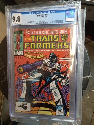 HIGHEST Grade For This Comic 9.8 By CGC The Transformers # 3 W/Spider-Man